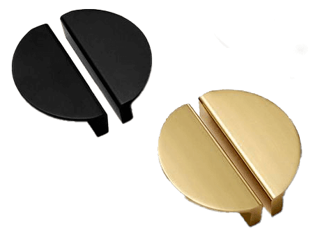 HALADOR METÁLICO MEDIA LUNA 77 MM MATT GOLD SM