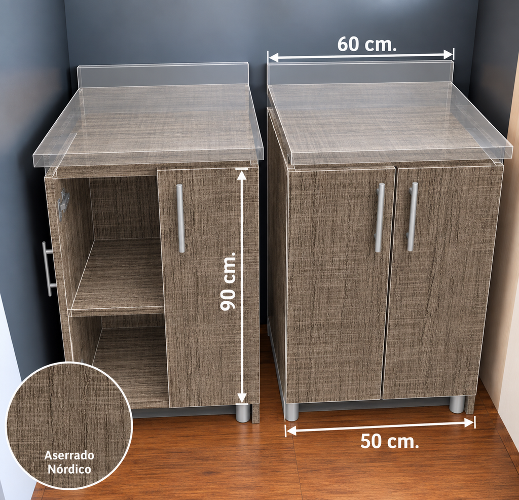 DIY CAJON GABINETE BASE MOBA P 50 ASERRADO NORDICO