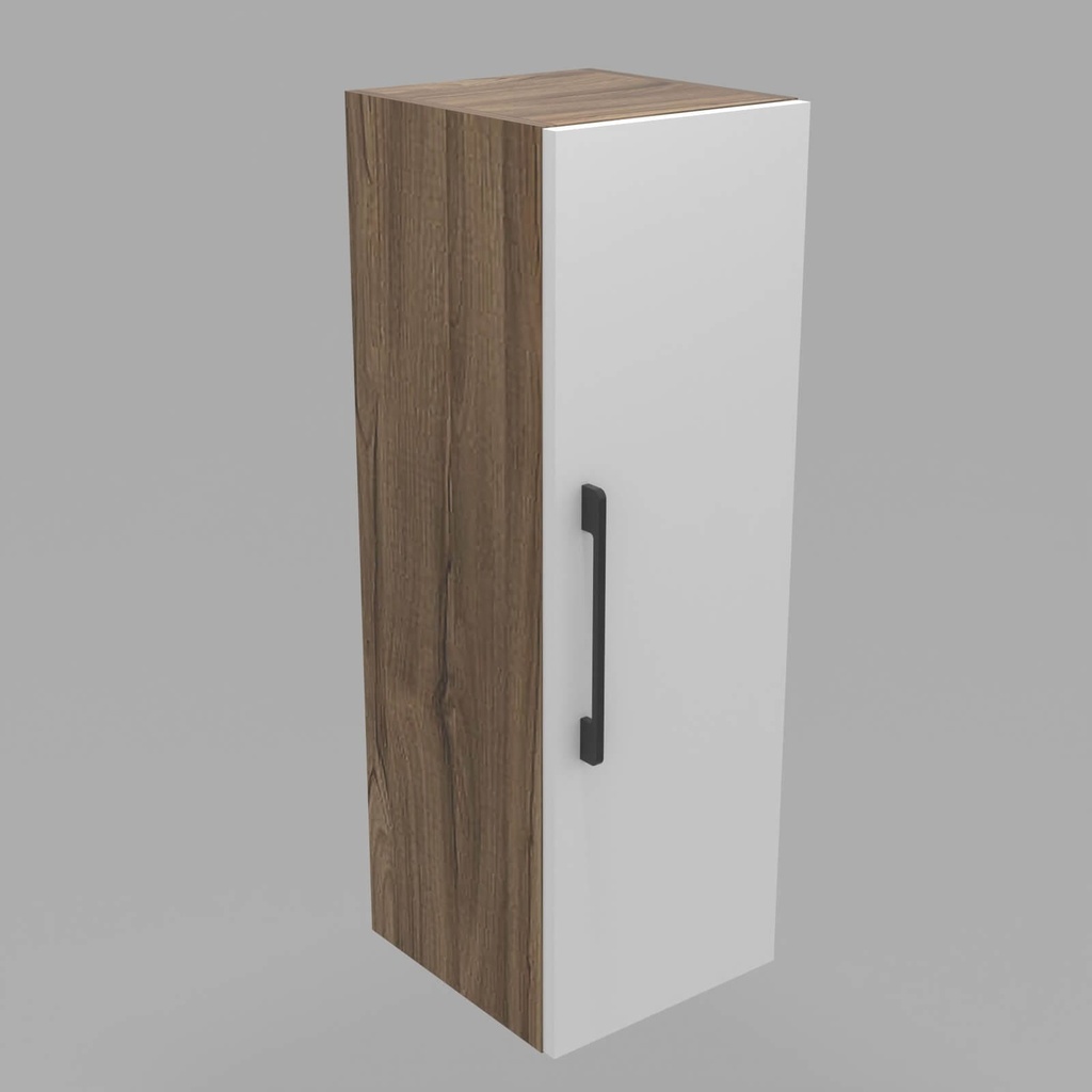 Modulo LDT 25x75x25 + 2 entrepaños + puerta vertical nogal terracota/blanco