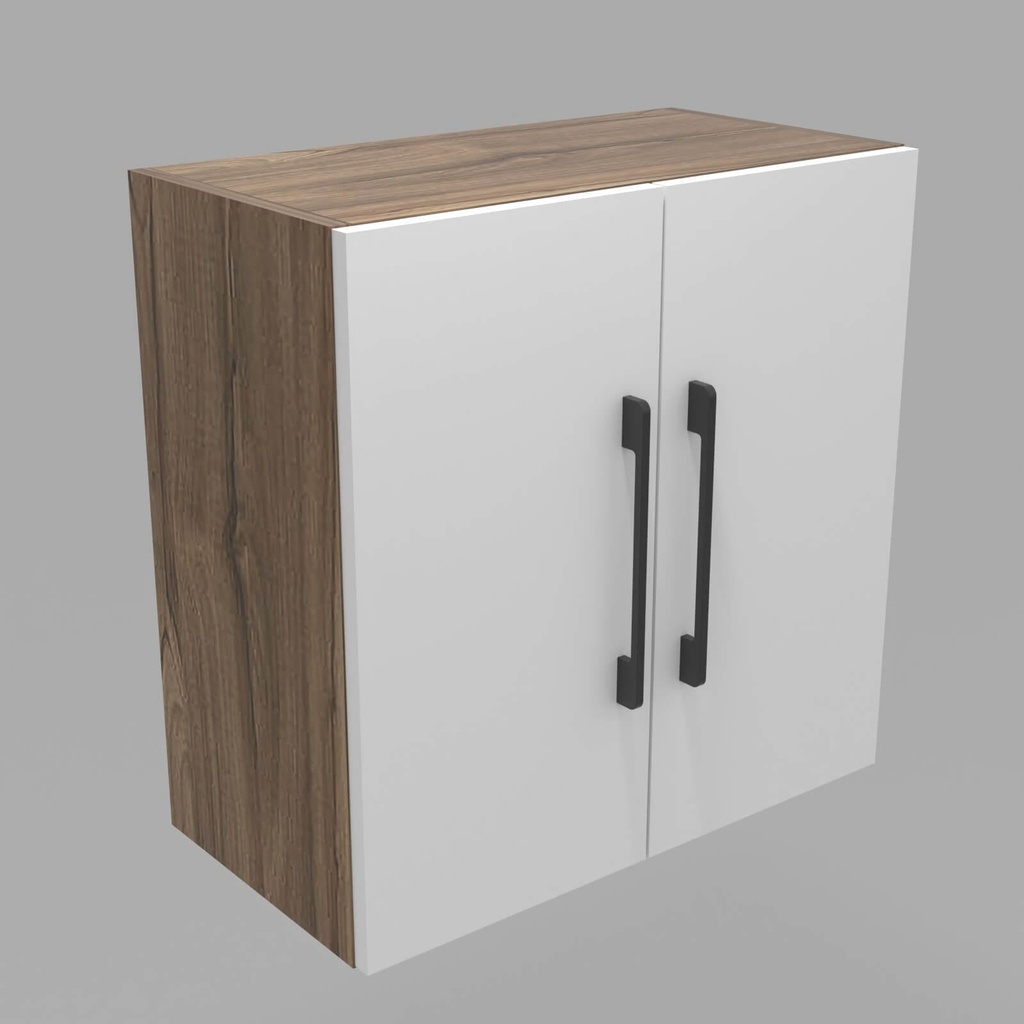 Modulo LDT 50x50x25 + entrepaño + 2 puertas nogal terracota/blanco