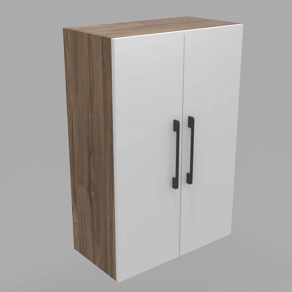 Modulo LDT 50x75x25 + entrepaño + 2 puertas nogal terracota/blanco