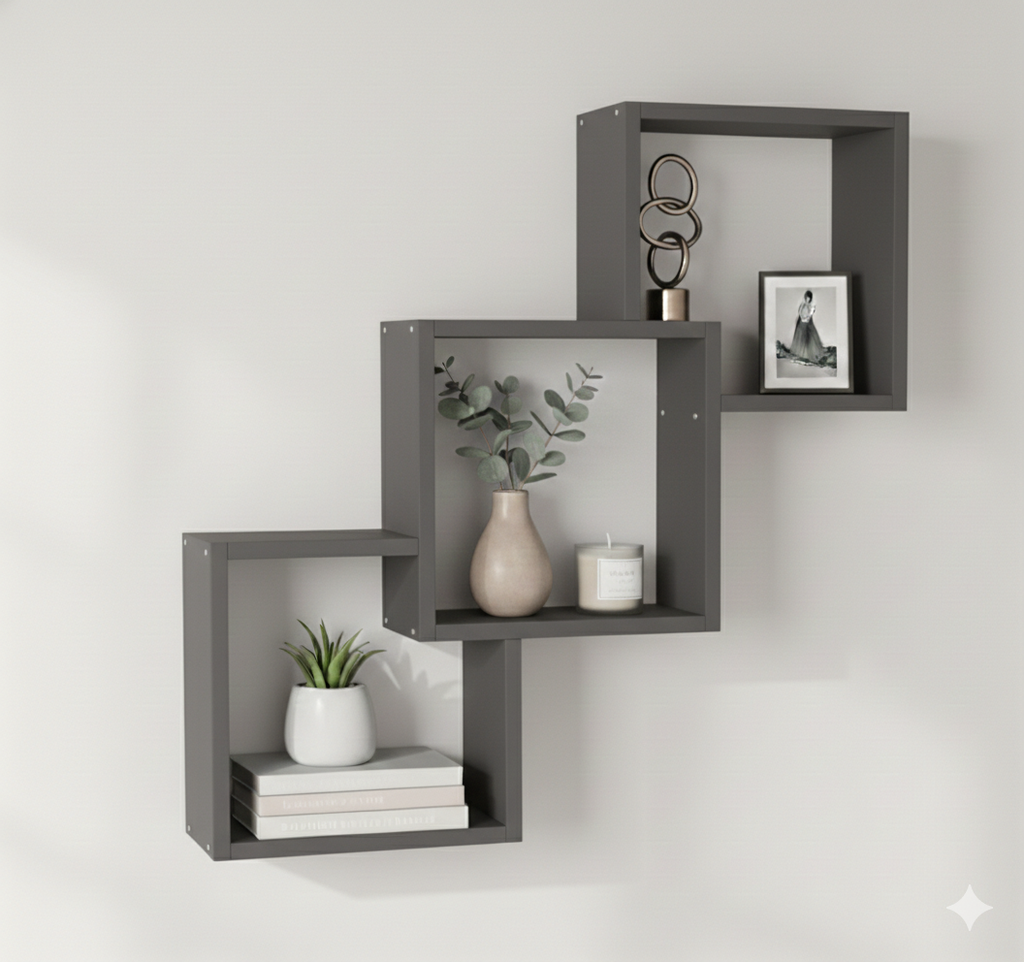 REPISA 3 CUADROS GRIS GRAFITO