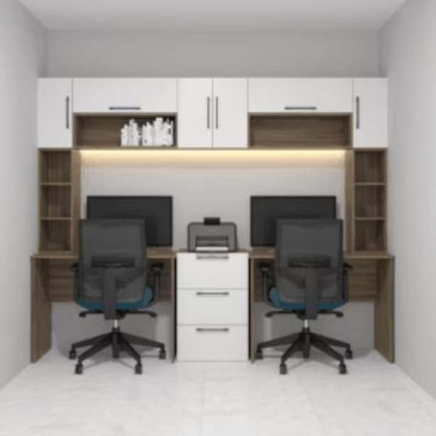 COMBO OFICINA LDT NOGAL TERRACOTA/BLANCO