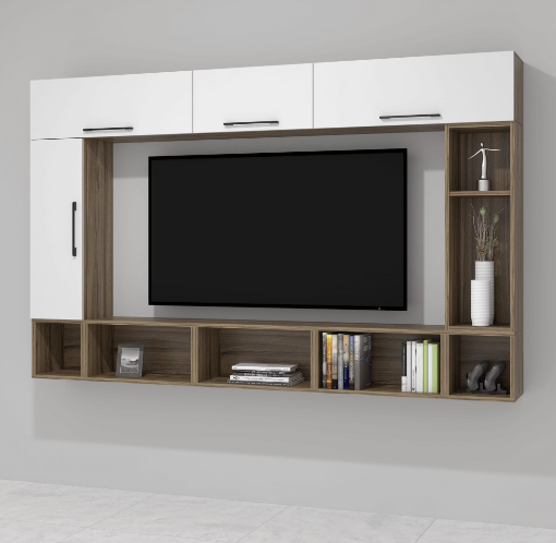 COMBO CENTRO DE ENTRETENIMIENTO LDT NOGAL TERRACOTA /BLANCO