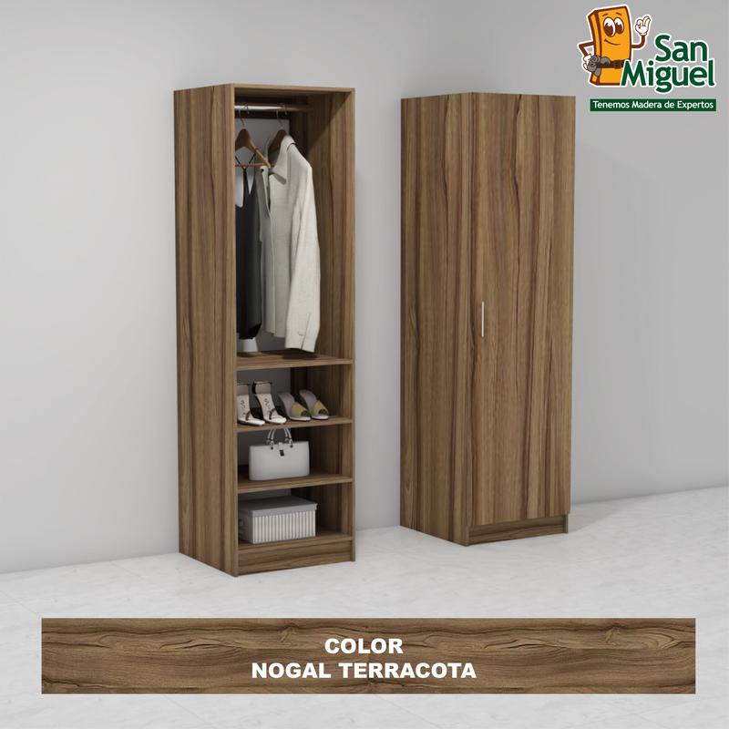 DIY CLOSET 1 COLGADOR 3 ENTREPAÑOS ANCHO 60 NOGAL TERRACOTA