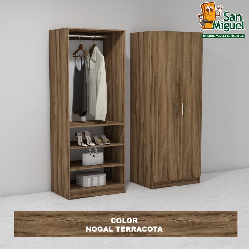 DIY CLOSET 1 COLGADOR 3 ENTREPAÑOS ANCHO 80 NOGAL TERRACOTA 
