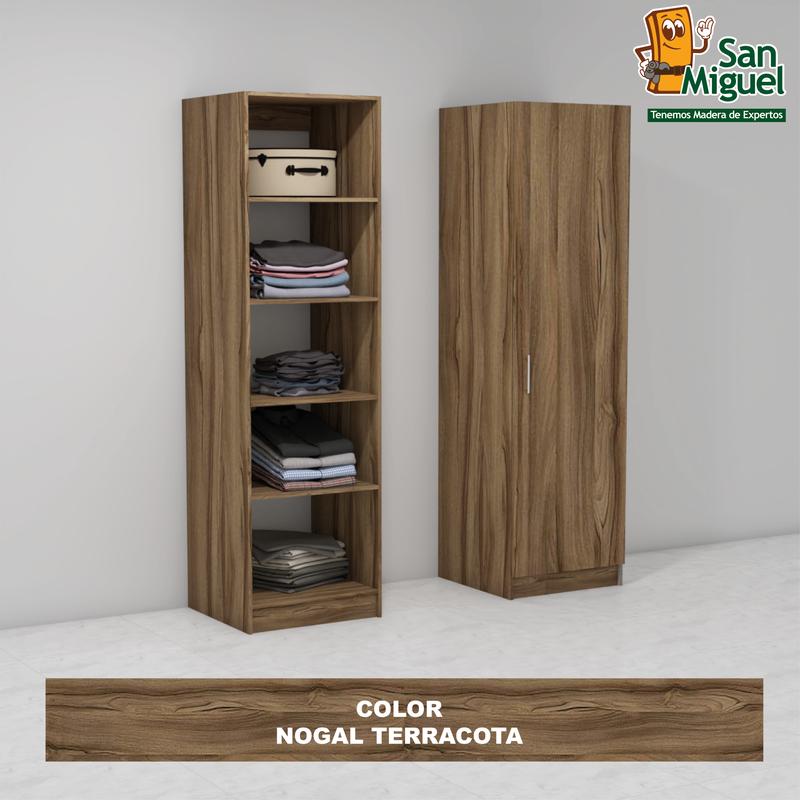 DIY CLOSET 5 ENTREPAÑOS ANCHO 60 + PUERTA NOGAL TERRACOTA