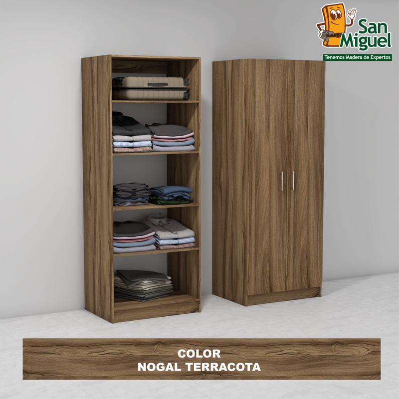 DIY CLOSET 5 ENTREPAÑOS ANCHO 80 NOGAL TERRACOTA