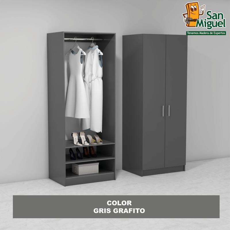 DIY CLOSET 1 COLGADOR 2 ENTREPAÑOS ANCHO 80  GRIS GRAFITO