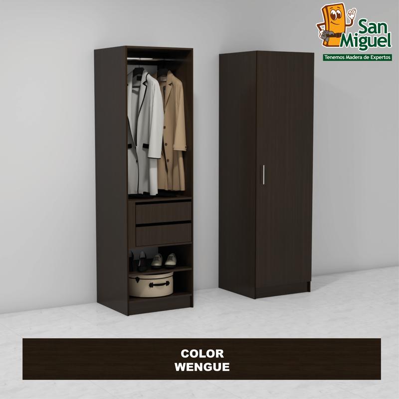 DIY CLOSET 1 COLGADOR 2 GAVETAS ANCHO 60 + PUERTA  WENGUE