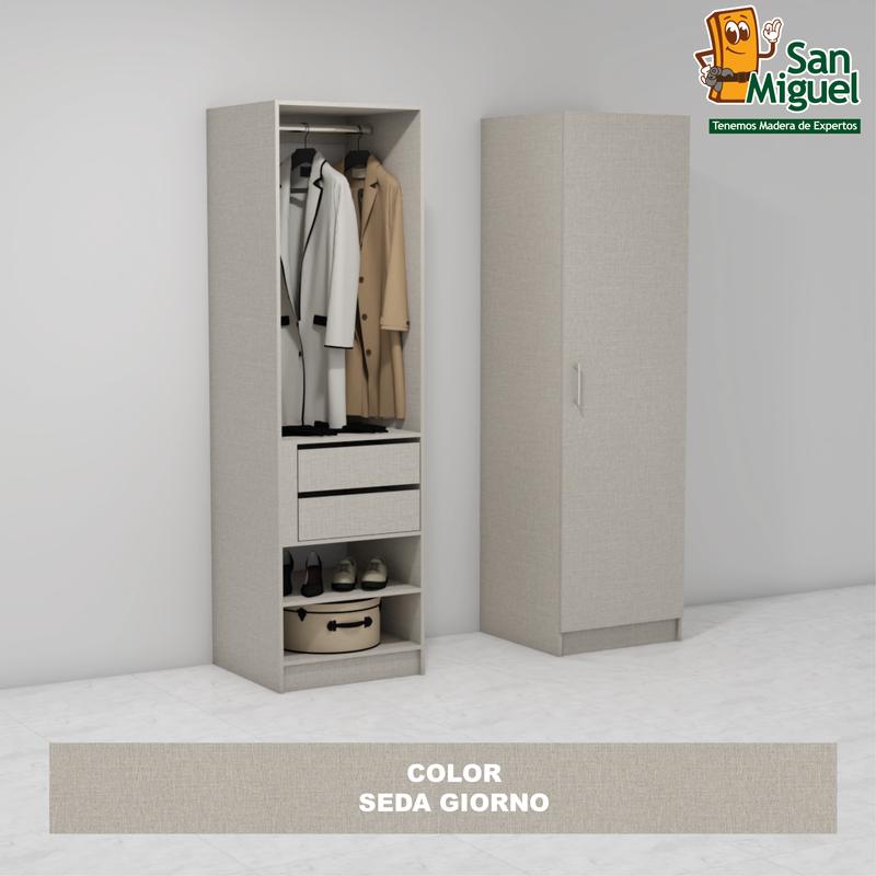 DIY CLOSET 1 COLGADOR 2 GAVETAS ANCHO 60 + PUERTA  SEDA GIORNO
