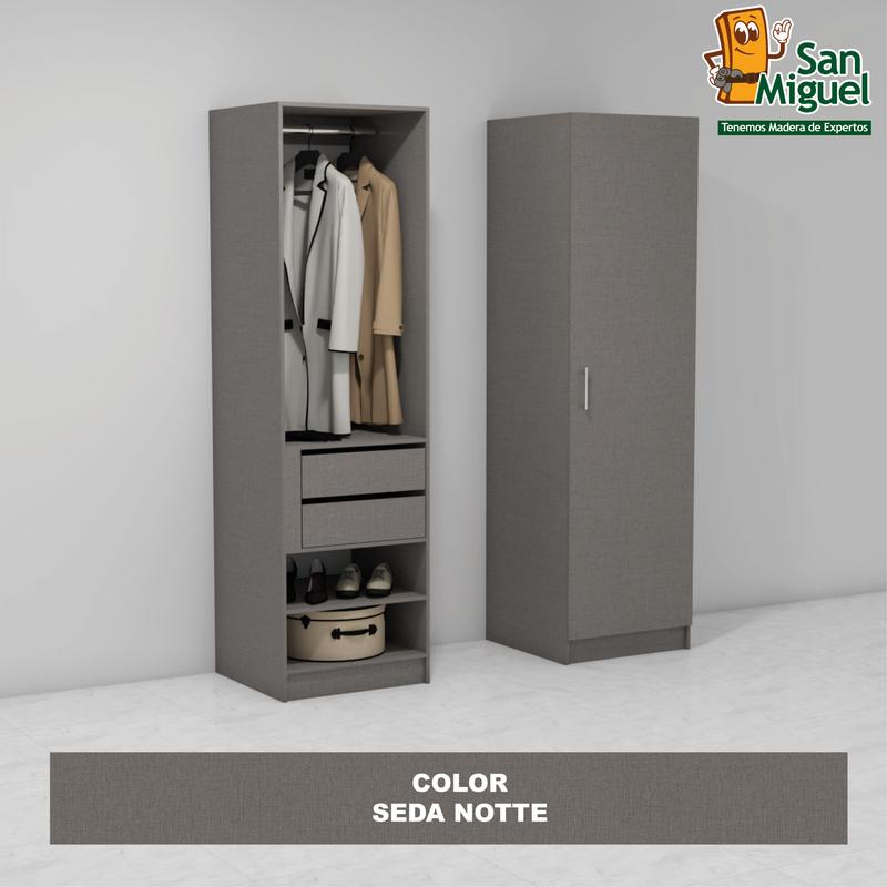 DIY CLOSET 1 COLGADOR 2 GAVETAS ANCHO 60 + PUERTA  SEDA NOTTE
