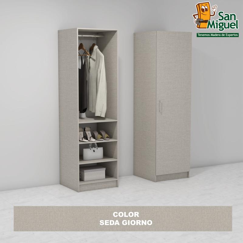DIY CLOSET 1 COLGADOR 3 ENTREPAÑOS ANCHO 60 + PUERTA  SEDA GIORNO