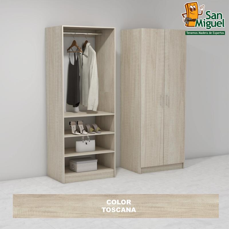 DIY CLOSET 1 COLGADOR 3 ENTREPAÑOS ANCHO 80 + 2 PUERTAS  TOSCANA