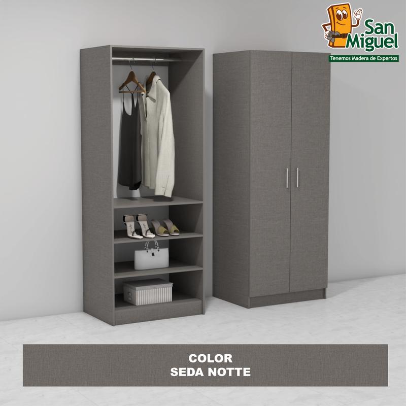DIY CLOSET 1 COLGADOR 3 ENTREPAÑOS ANCHO 80 + 2 PUERTAS  SEDA NOTTE