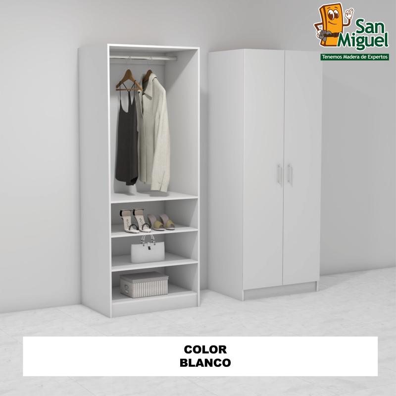 DIY CLOSET 1 COLGADOR 3 ENTREPAÑOS ANCHO 80  BLANCA