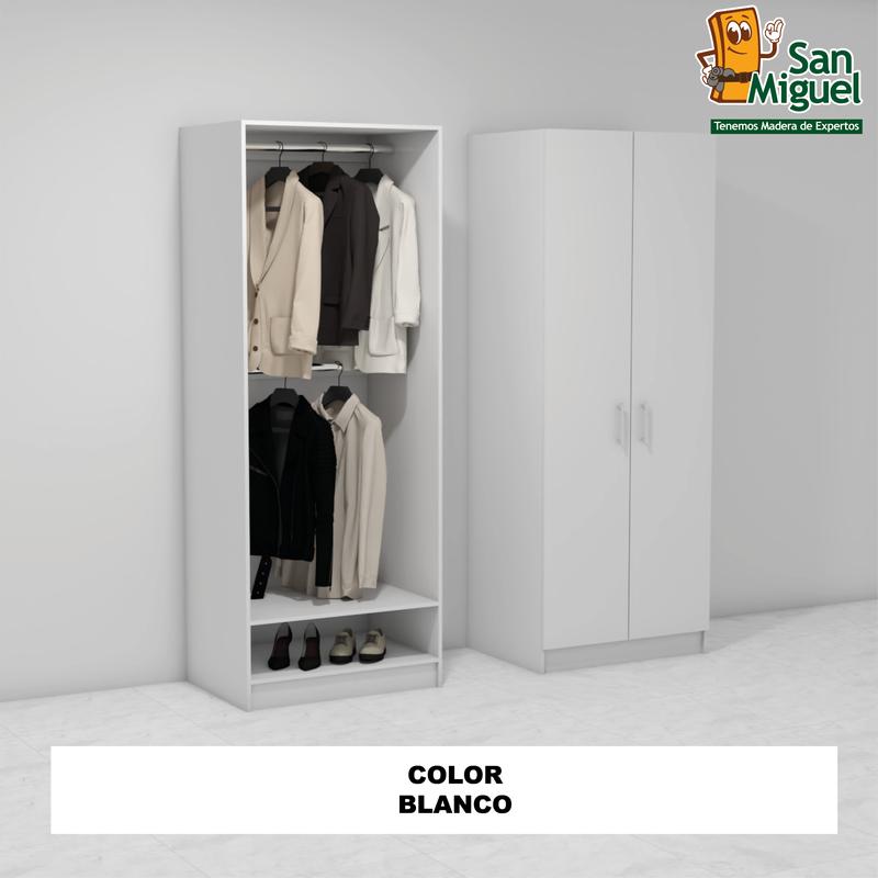 DIY CLOSET 2 COLGADORES ANCHO 80 + 2 PUERTAS  BLANCO