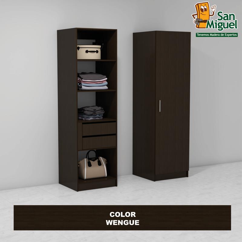 DIY CLOSET 2 GAVETAS 4 ENTREPAÑOS ANCHO 60  WENGUE