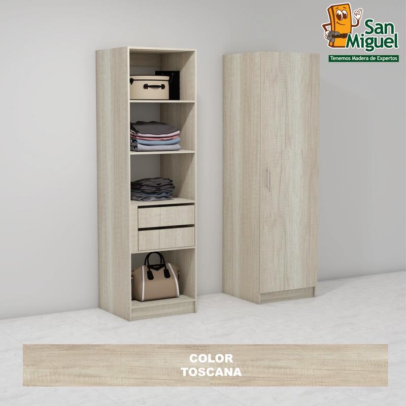 DIY CLOSET 2 GAVETAS 4 ENTREPAÑOS ANCHO 60  TOSCANA