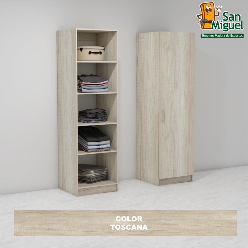 DIY CLOSET 5 ENTREPAÑOS ANCHO 60 + PUERTA  TOSCANA