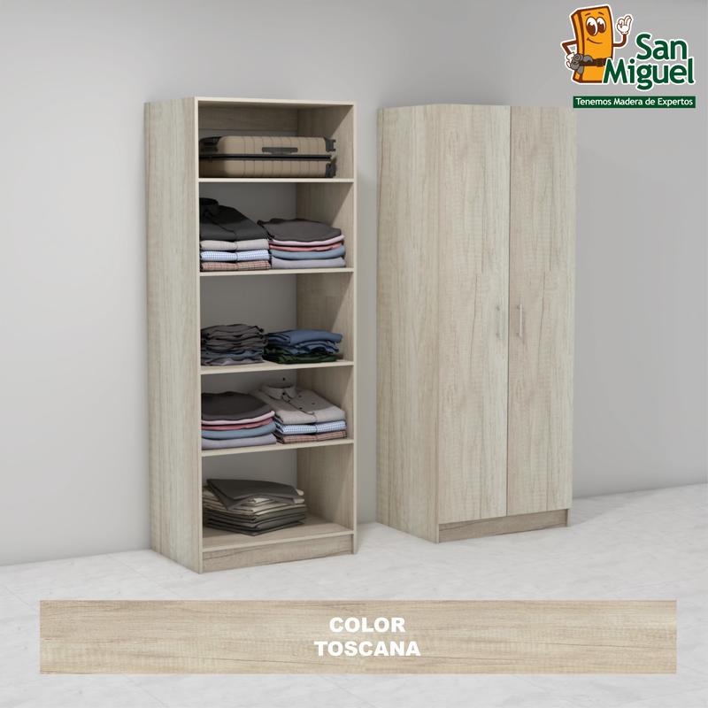 DIY CLOSET 5 ENTREPAÑOS ANCHO 80 + 2 PUERTAS  TOSCANA