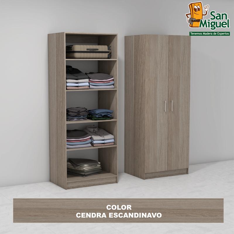 DIY CLOSET 5 ENTREPAÑOS ANCHO 80 + 2 PUERTAS  ESCANDINAVO