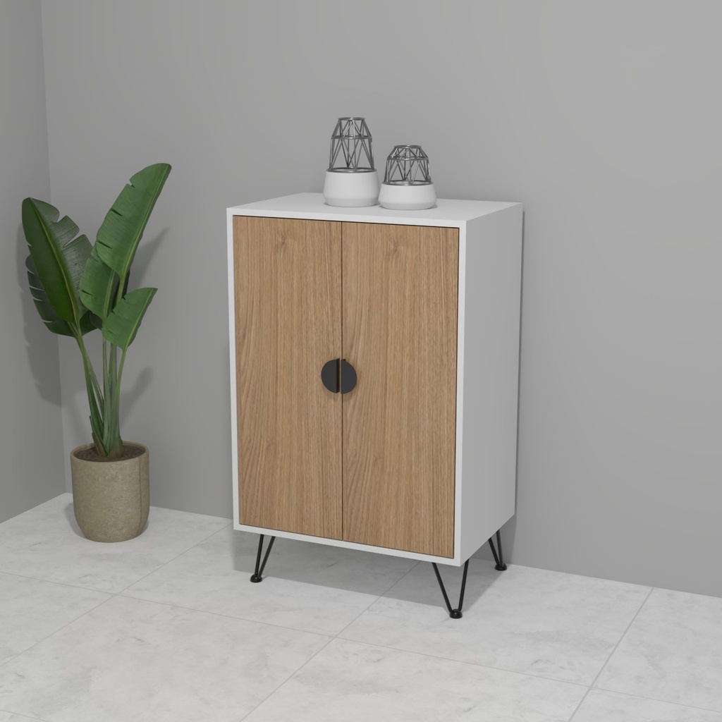 Modulo MUP Vertical dos puertas + 2 entrepaños Blanco-Okuzai