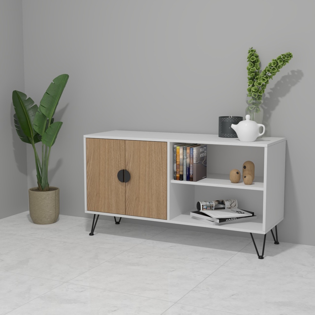 Modulo MUP Horizontal dos puertas + 2 entrepaños Blanco-Okuzai