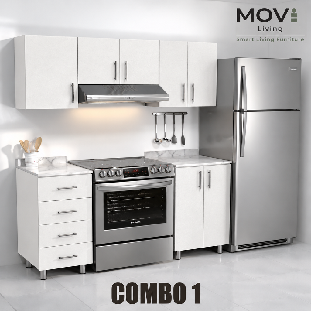 COMBO COCINA 1 5PZS BLANCO + TOP MARMARA