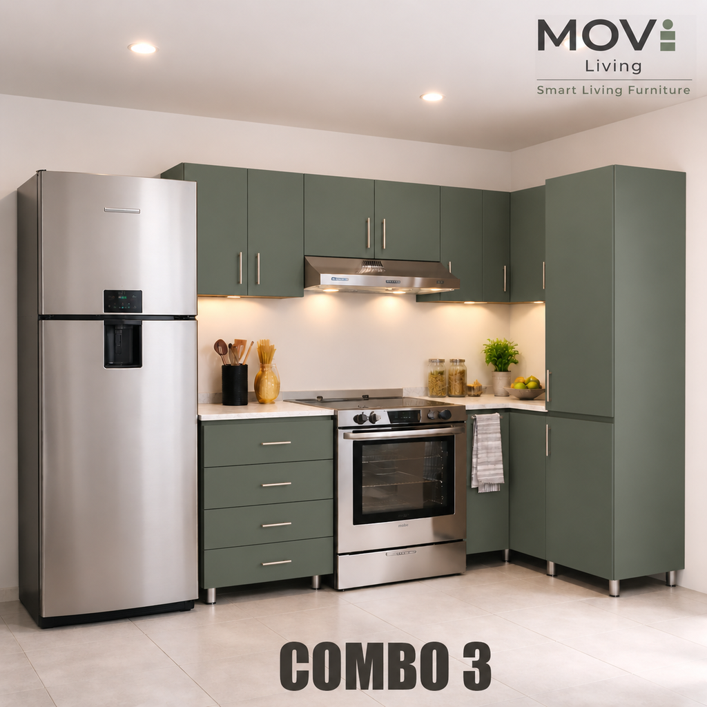 COMBO COCINA 3 8PZS ENEBRO + TOP MARMARA