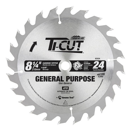 [F11-400619] DISCO USO GRAL 24 DTS CORTE FINO 8 1/4" 82524 TIMBERLINE