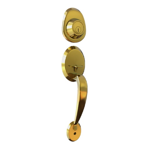 [F7-060914] CHAPA ENTRADA PRINCIPAL DORADO BRILLO TRITON