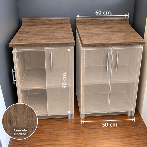 [CC-2006868] DIY TOP GABINETE BASE MOBA 50 ASERRADO NORDICO