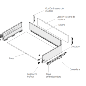 [F12-061900] KIT CAJON ARIANE H 172 ALTO BLANCO  INDAUX