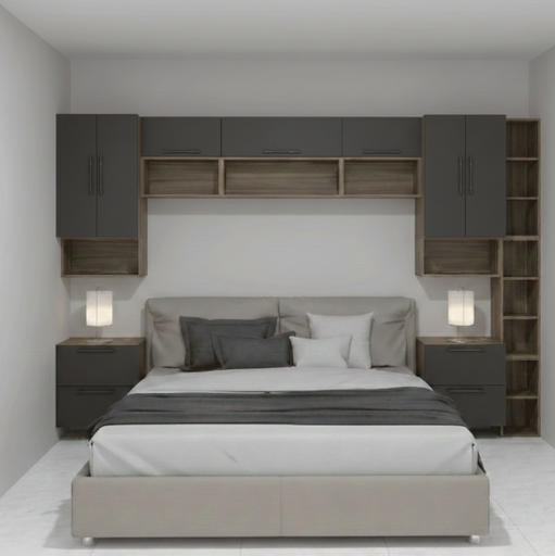 [CCMO-45] COMBO DORMITORIO LDT ROBLE RUSTICO/ GRIS GRAFITO