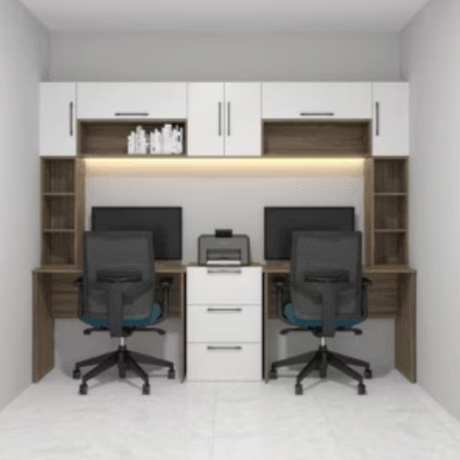 [CCMO-46] COMBO OFICINA LDT NOGAL TERRACOTA/BLANCO