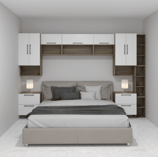 [CCMO-50] COMBO DORMITORIO LDT NOGAL TERRACOTA/BLANCO 