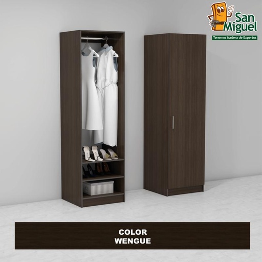 [CCCL-0103] DIY CLOSET 1 COLGADOR 2 ENTREPAÑOS ANCHO 60 + PUERTA WENGUE
