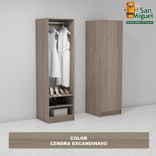 [CCCL-0110] DIY CLOSET 1 COLGADOR 2 ENTREPAÑOS ANCHO 60 + PUERTA ESCANDINAVO