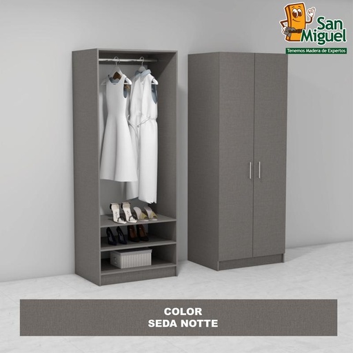[CCCL-0309] DIY CLOSET 1 COLGADOR 2 ENTREPAÑOS ANCHO 80 + 2 PUERTAS SEDA NOTTE