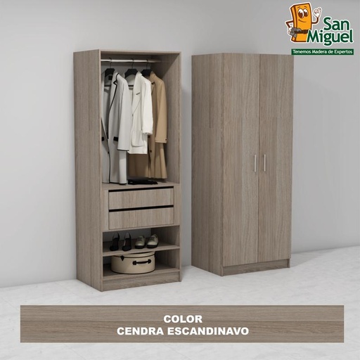 [CCCL-0810] DIY CLOSET 1 COLGADOR 2 GAVETAS ANCHO 80  ESCANDINAVO
