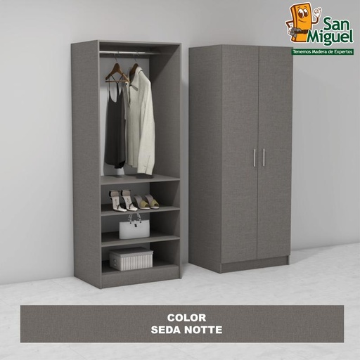 [CCCL-1109] DIY CLOSET 1 COLGADOR 3 ENTREPAÑOS ANCHO 80 + 2 PUERTAS  SEDA NOTTE