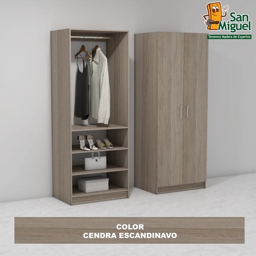 [CCCL-1210] DIY CLOSET 1 COLGADOR 3 ENTREPAÑOS ANCHO 80  ESCANDINAVO
