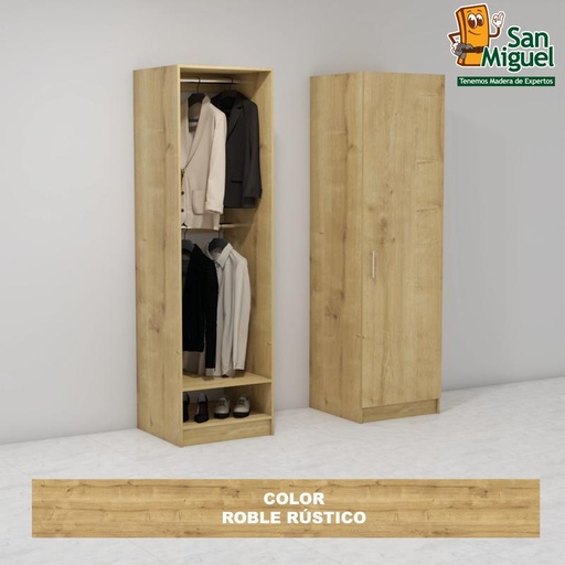 [CCCL-1305] DIY CLOSET 2 COLGADORES ANCHO 60 + PUERTA  ROBLE RUSTICO