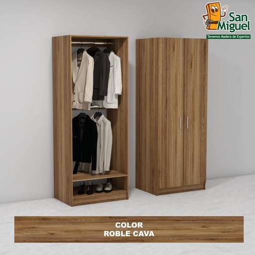 [CCCL-1504] DIY CLOSET 2 COLGADORES ANCHO 80 + 2 PUERTAS  ROBLE CAVA