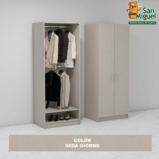 [CCCL-1506] DIY CLOSET 2 COLGADORES ANCHO 80 + 2 PUERTAS  SEDA GIORNO