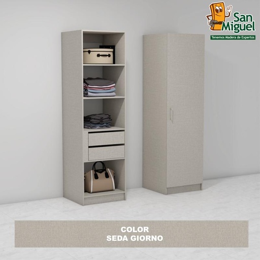[CCCL-1706] DIY CLOSET 2 GAVETAS 4 ENTREPAÑOS ANCHO 60 + PUERTA  SEDA GIORNO