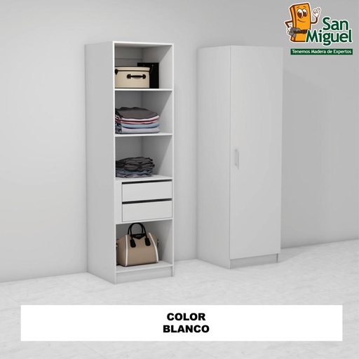 [CCCL-1802] DIY CLOSET 2 GAVETAS 4 ENTREPAÑOS ANCHO 60  BLANCO