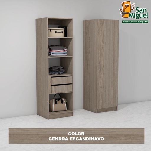 [CCCL-1810] DIY CLOSET 2 GAVETAS 4 ENTREPAÑOS ANCHO 60  ESCANDINAVO