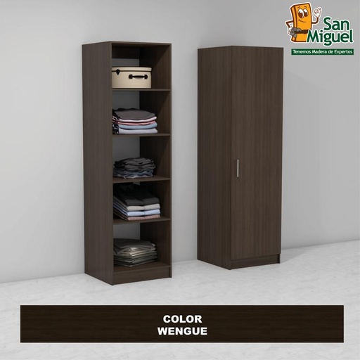 [CCCL-2103] DIY CLOSET 5 ENTREPAÑOS ANCHO 60 + PUERTA  WENGUE